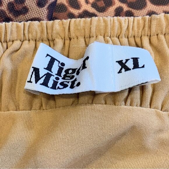 Tiger Mist Mona Leopard Mini bodycon ruffle hem dress size XL - Picture 7 of 12